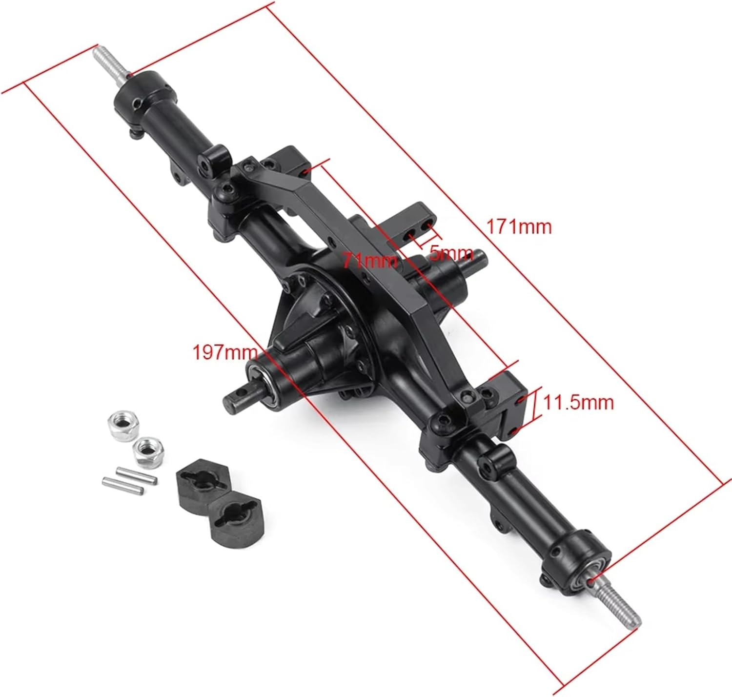 RC Car Parts Compatible with D90 1/10 RC Crawler Truck for Rock Car Axles Upgrade Parts RC Car Metal Axle Middle Axle Accessories