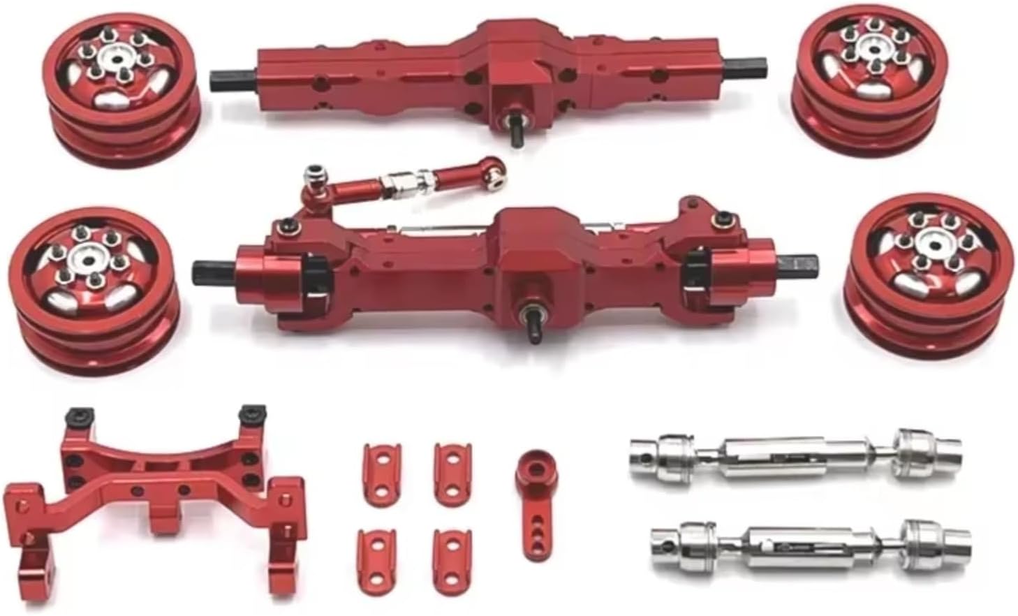 Models Upgrades Parts For WPL C74 1/10 Metal Axle Servo For Seat Wheel Hub Drive Shaft RC Car Upgrade Parts(Red)