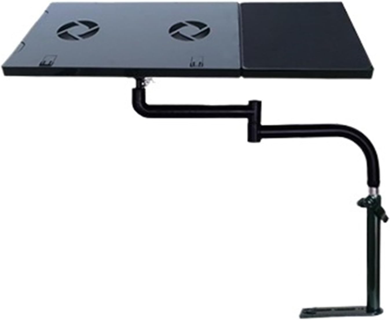 Full Motion 360 Degree Rotating Laptop car Mount Desk car Dining Table Writing pad Laptop Holder with USB Fan(Color:BLOK831B)