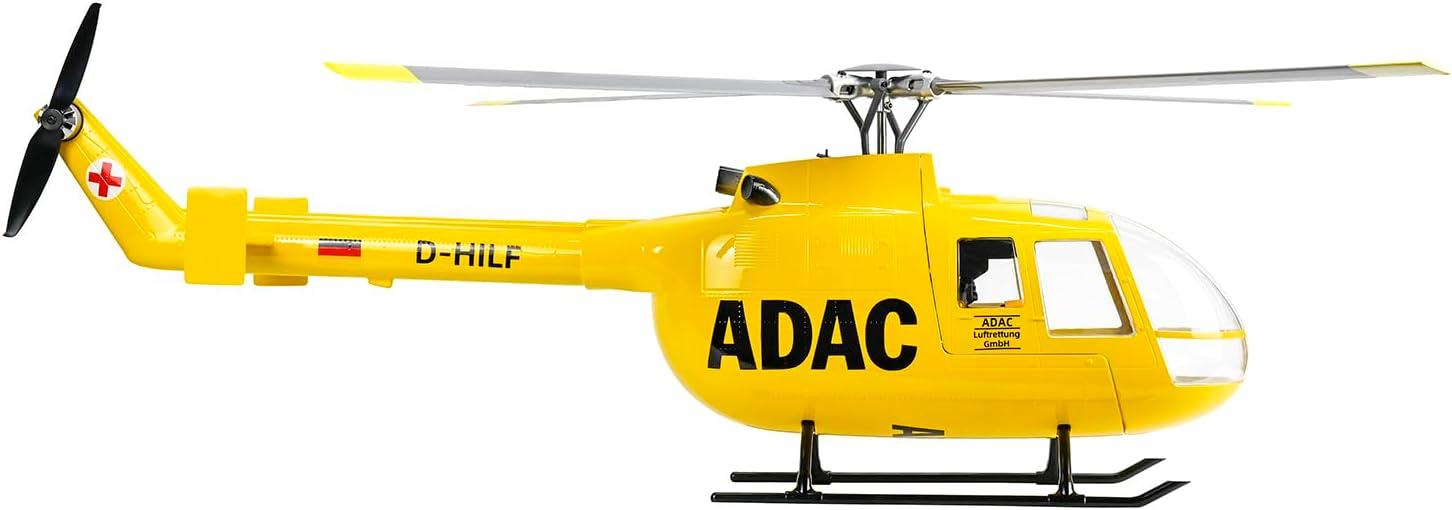 TOUCAN RC HOBBY 470 Class FLYWING BO105 RC Helicopter Model GPS 4 Blades Rotor Head One Click Return Brushless Motor RTR I6S Radio Battery for Ages 14+