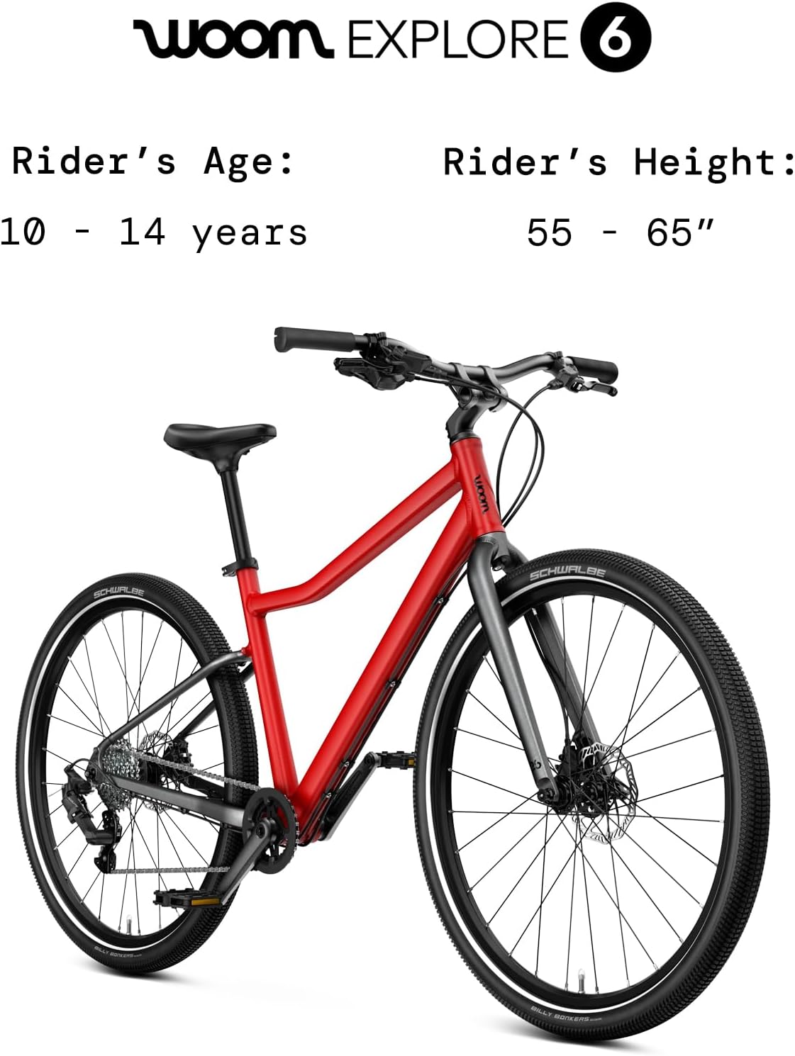 woom Explore Bicycle for Kids 6-14 Years Old, Road & Mountain Ready Bikes for Advanced Riders with Powerful Disc Brakes for Boys & Girls (20”, 24” & 26” Wheels)