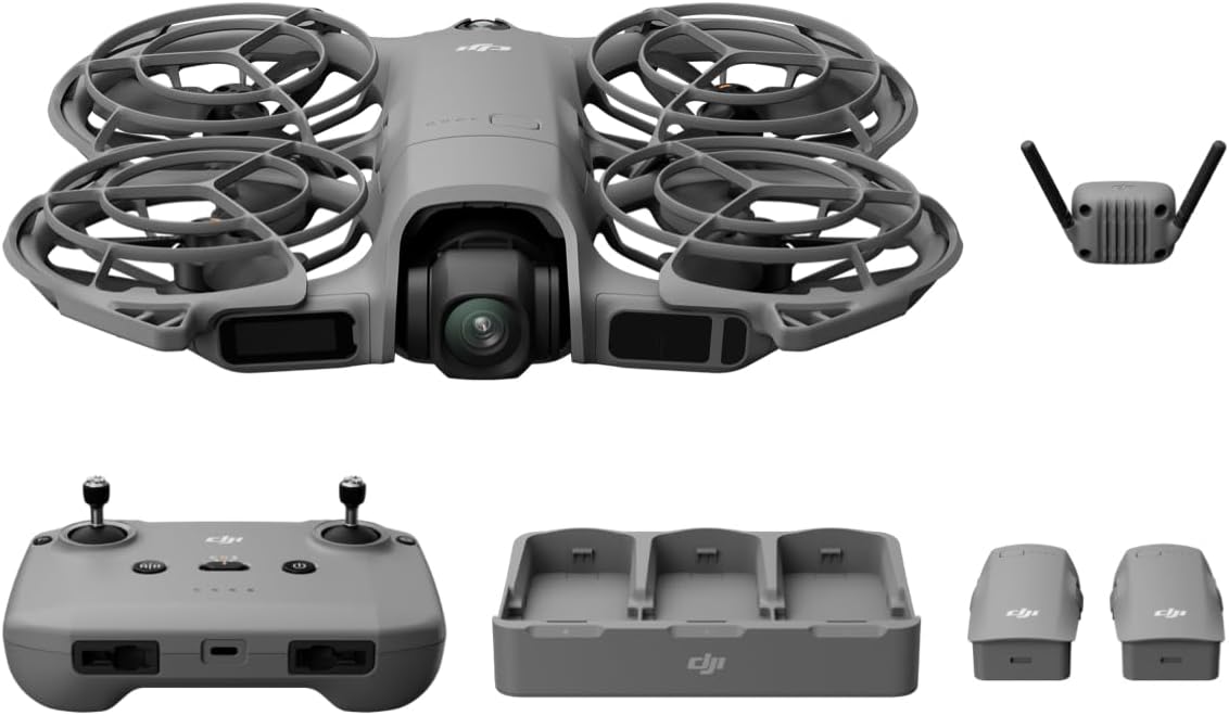 DJI Neo 2 Fly More Combo With RC-N3 Remote Controller, Stable Transmission With Digital Transceiver, 4K Drone for Beginners, 3 Batteries