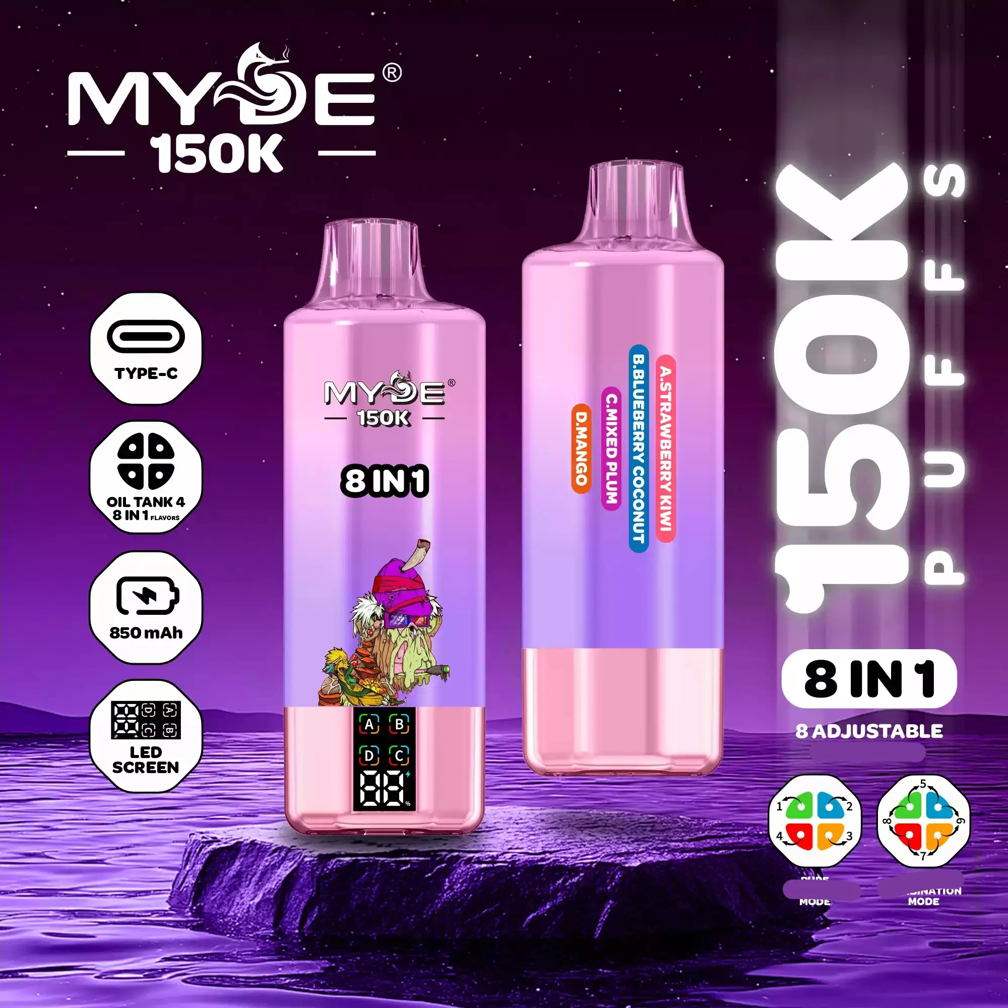 MYDE 150K 8 in 1 (10pcs) - MYEU VAPES