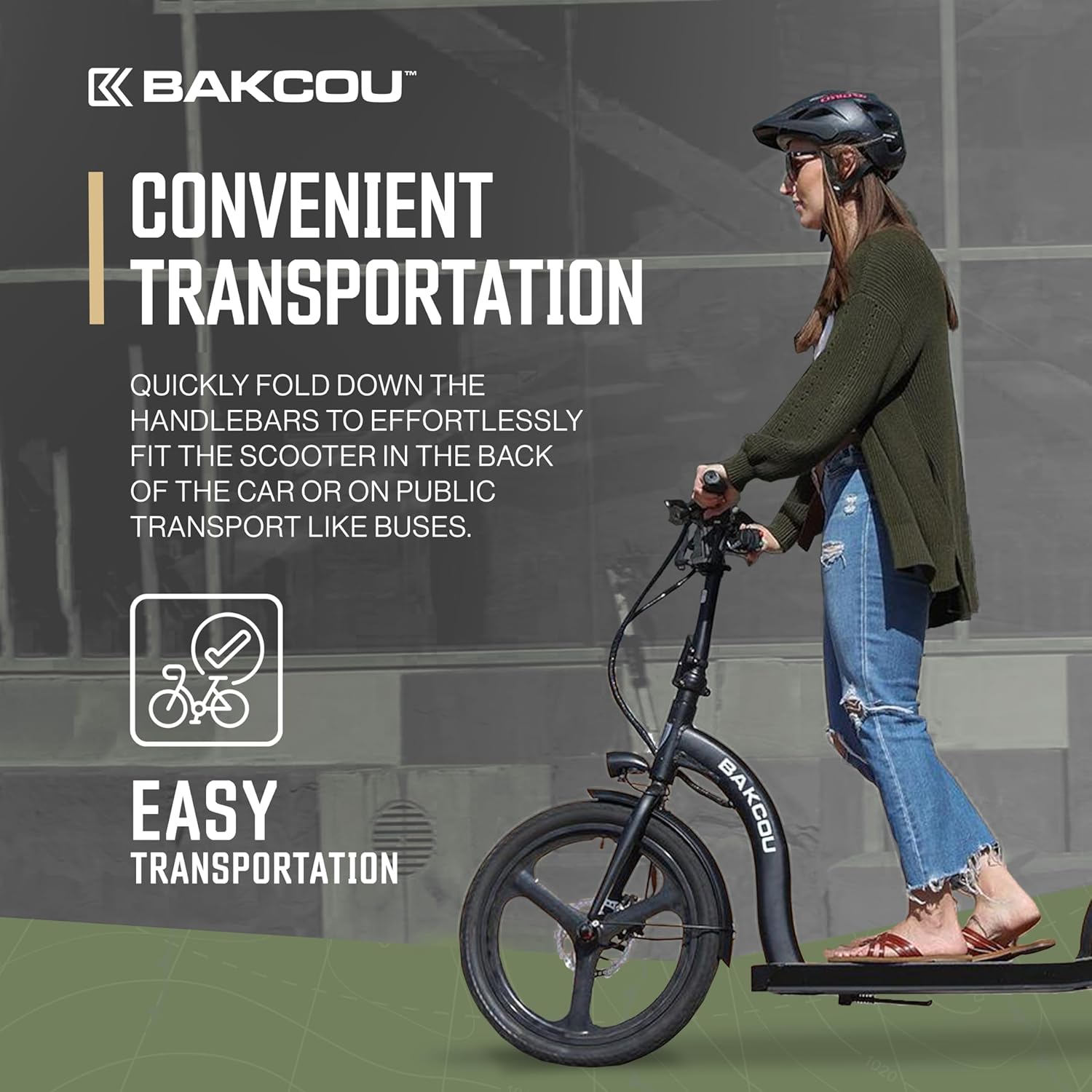 Bakcou - Badger Electric Scooter - 350W Motor, 36V Battery, Foldable, Disc Brakes, Lights, Horn, 20