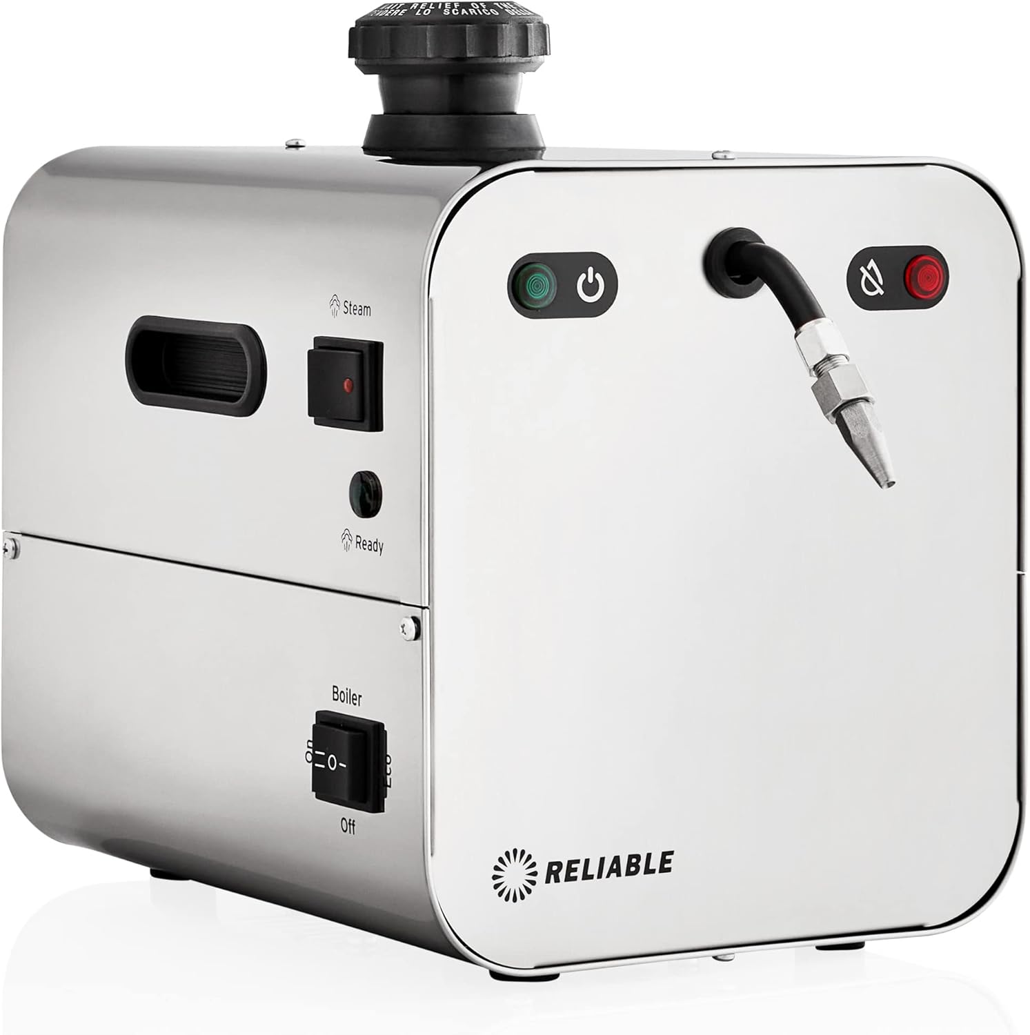 Reliable 4100CJ 2.2L Jewelry Steam Cleaner with Eco Mode, 120V, 50 PSI, Stainless Steel Tank, External Long Life Heating Element, 4 Safety System, Made in Italy