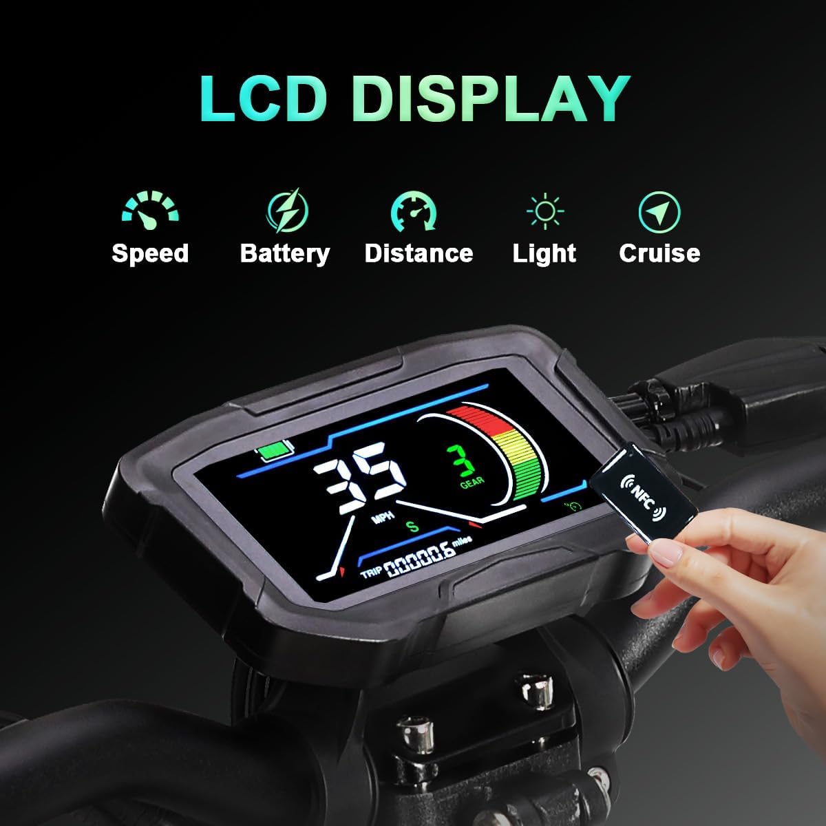 ZU06 1200W Electric Scooter with Seat Up to 35 MPH, 52V/20Ah Battery 50 Miles Long Range, NFC Smart Unlock & Dual Disc Brakes, 10