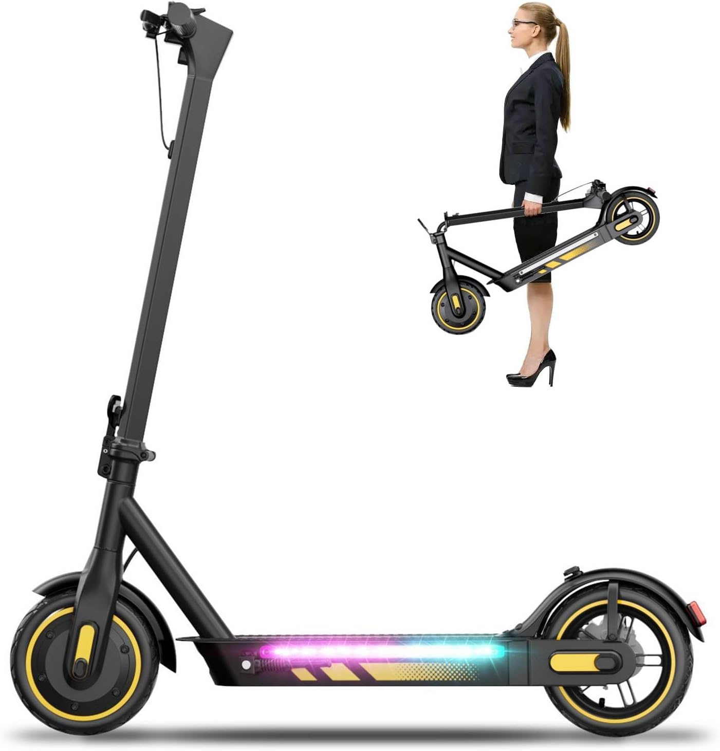 Electric Scooter for Adults,350W/500W/600W Powerful Motor,8.5/10” Tires,Up to 19/25 MPH,15/22/28 Mile Range,Dual Braking System,Foldable Lightweight EScooter for Young,Max Load 265 LBS,APP Control