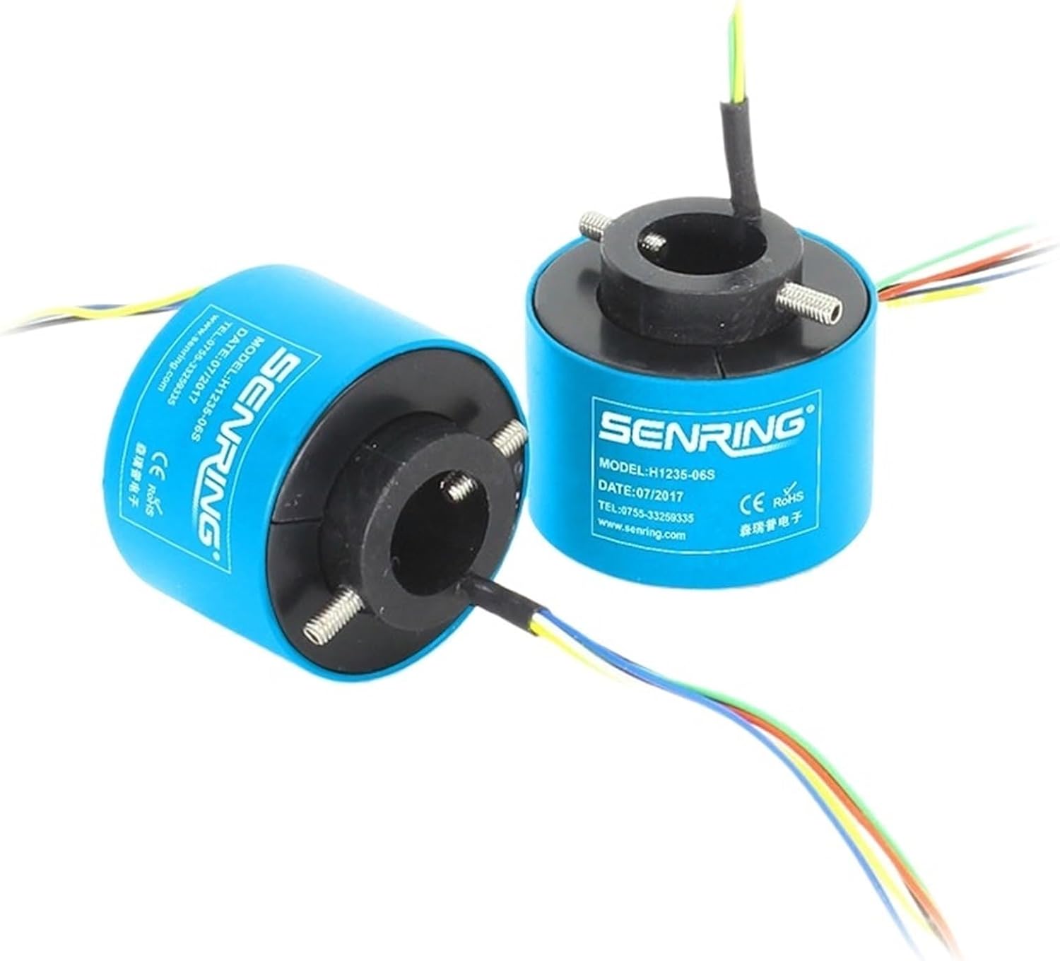 Electric Slip Ring Through Hole Sliprings with Hole Bore 12.7mm OD Size 35mm for 6 12 Circuits 2A Signal Rotary Union(12circuits 2A)