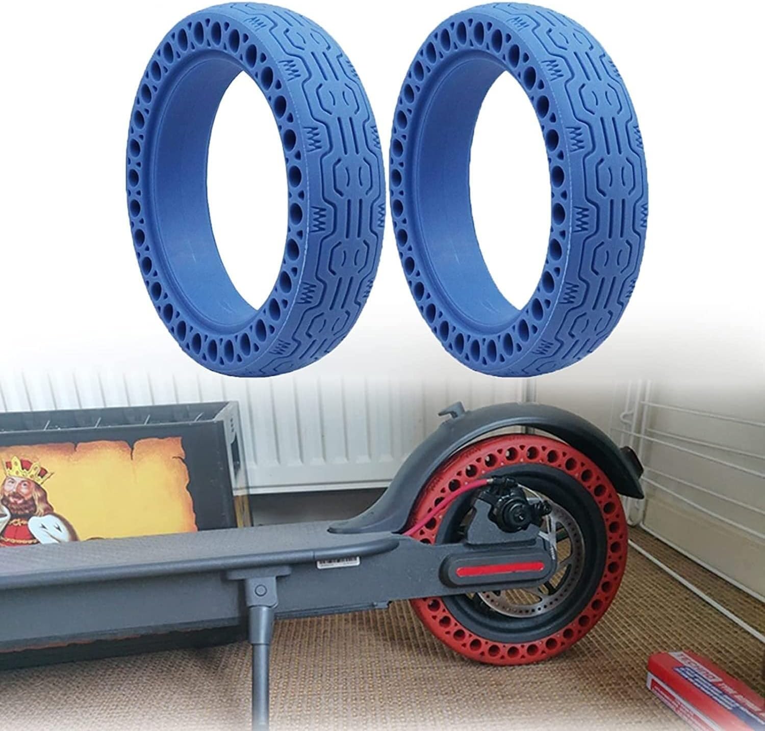 Wheels Electric Scooter Replacement Wheels, 8.5 Inch Solid Tires, 8-1/2'' Honeycomb Tires, for M365 Or Similar E-Scooter Models (Color : Svart)