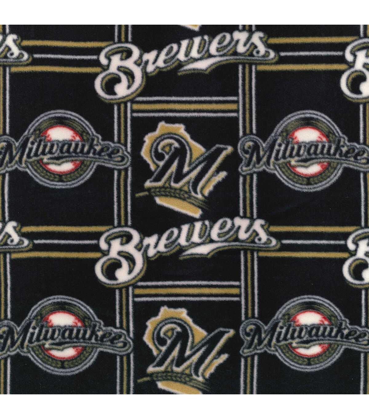 Fabric Traditions Milwaukee Brewers Fleece Fabric Logo