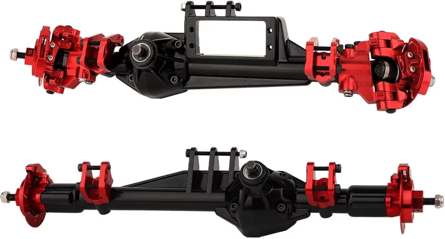 RC Axle Models For Axial RBX10 For Ryft 1/10 Aluminum Alloy Front Rear Axle Assembly Set RC Cralwer Upgrades Model Accessory Replace(Red,1set)