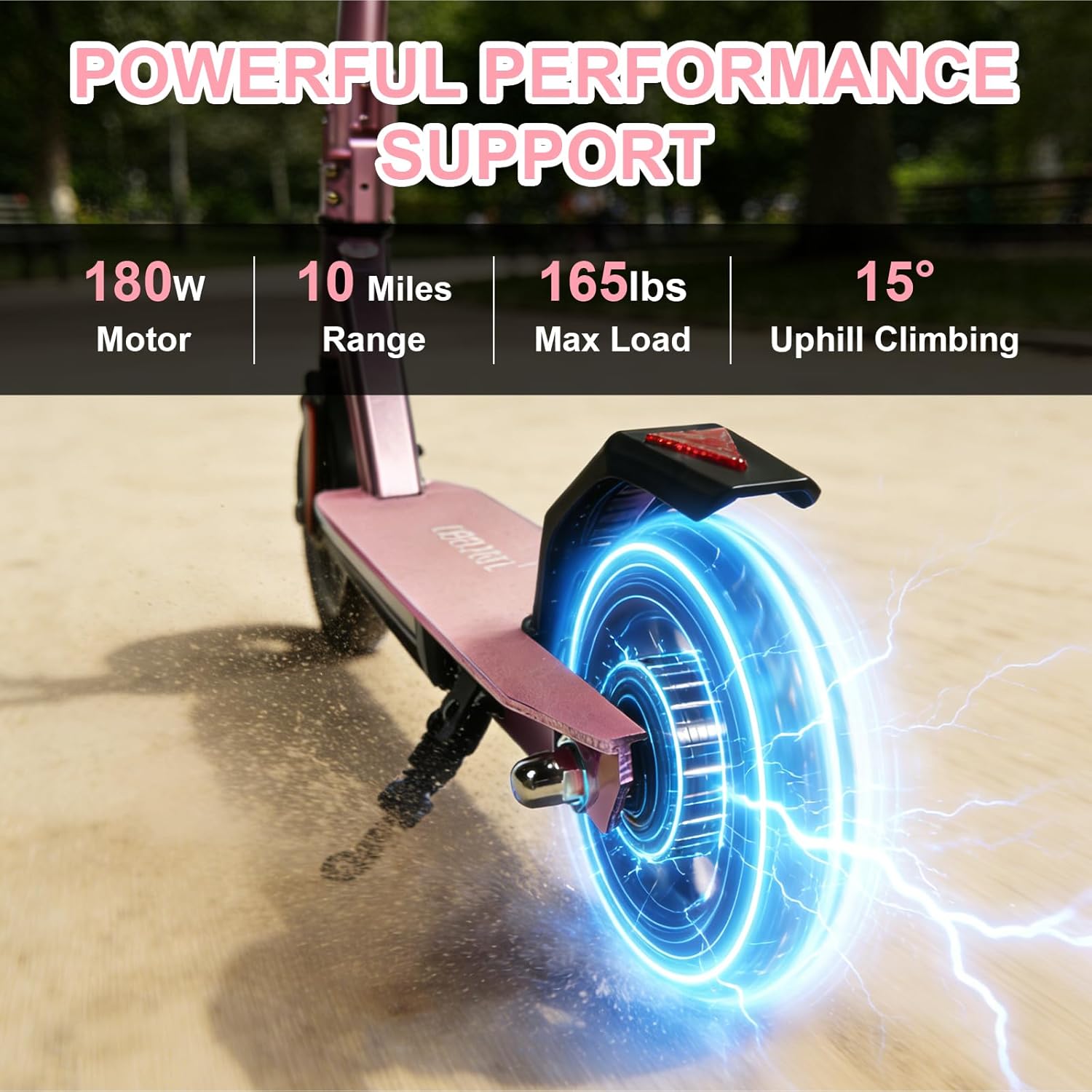 Electric Scooter for Kids Ages 6-12, 150W Motor, 4/7/11 Mph, 60 mins Ride Time, Adjustable Speed, LED Display, Colorful Lights, Electronic Brake, Foldable Kids Electric Scooter