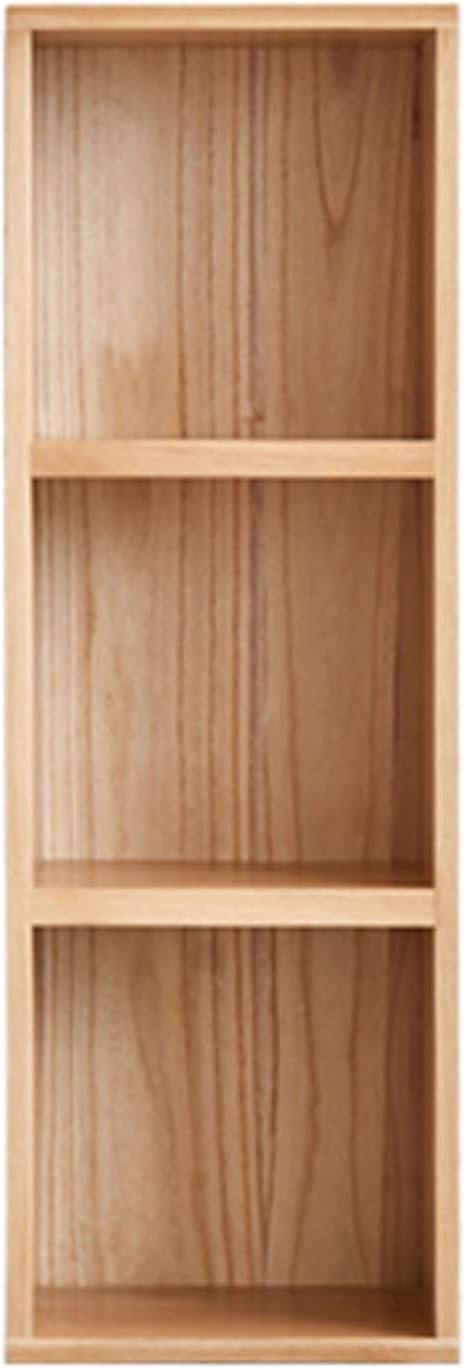 SYALEO Solid Wood Bookshelf Oak Bookcase 3 Cube Storage Organizer Modern Book Display Cabinet for Bedroom Living Room Office, 35.6 * 32 * 119CM