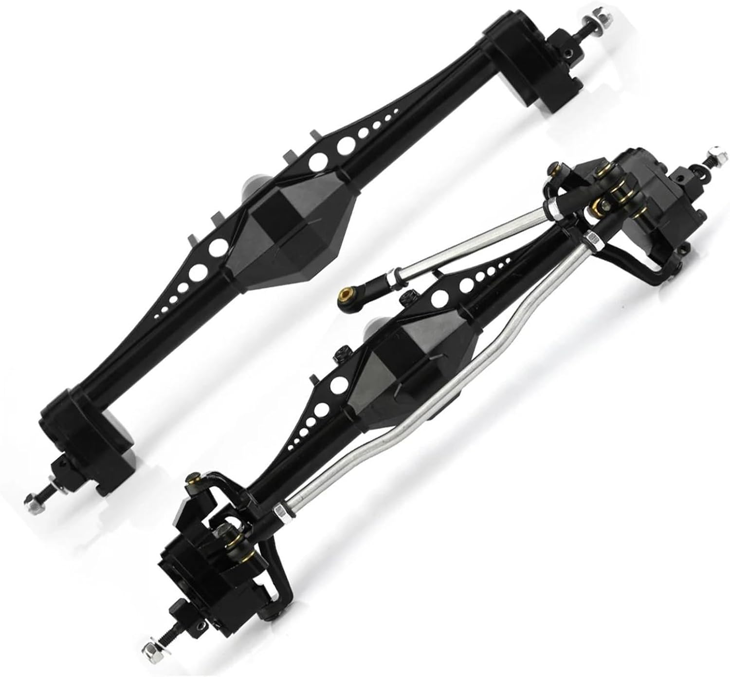 RC Vehicle Axles Compatible with Axial for Capra UTB10 1.9 for Currie F9 Metal CNC Portal Axle Front and Rear 1/10 RC Crawler Car Upgrade Parts(Color1)