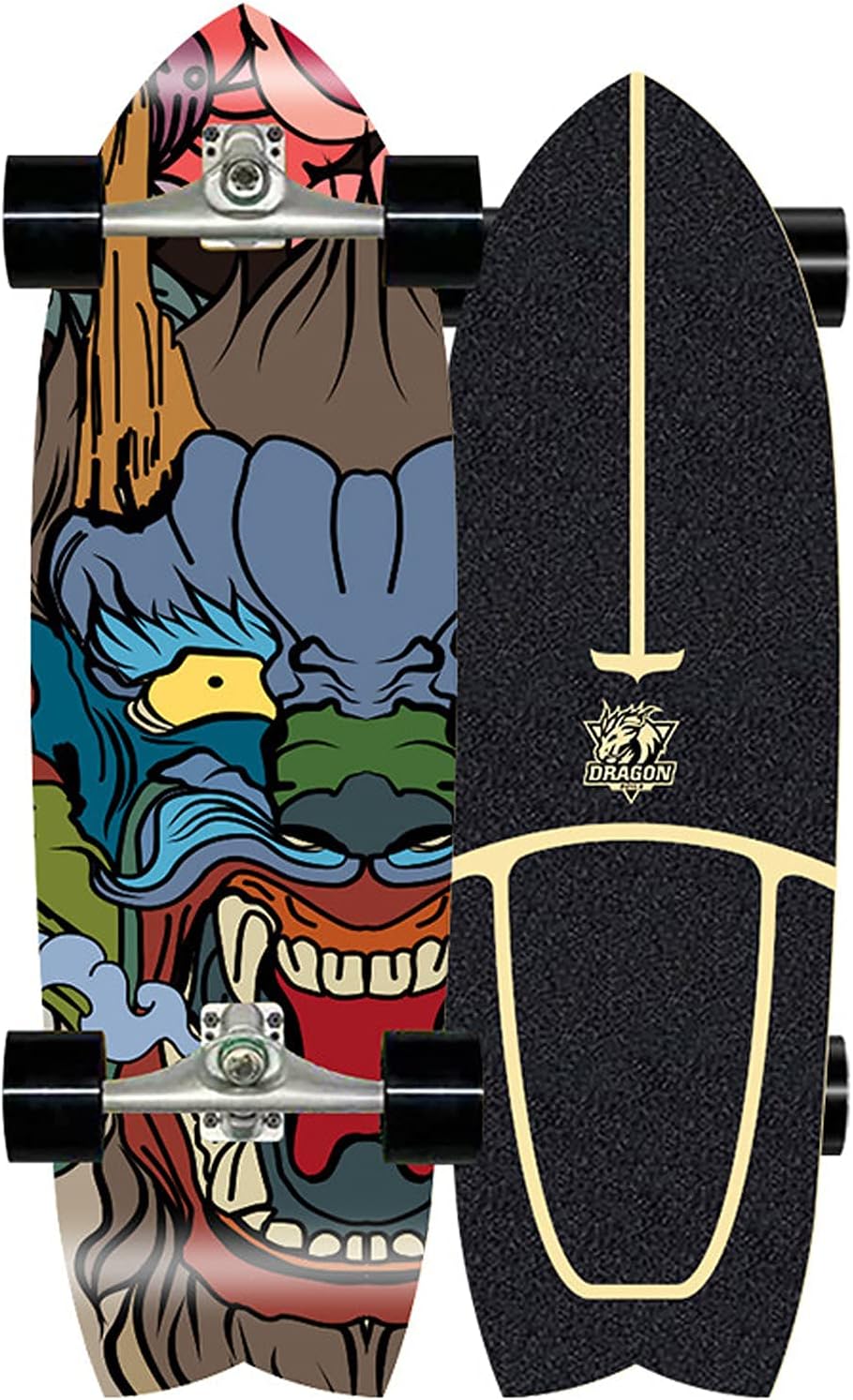 VOMI Land Surfing Skateboard 75×23.5cm CX4 Carving Truck ABEC-11 Bearing Surfskate Ski Practice Board 7 Layers Maple Wood Board Suitable for Children Teenagers Youth Adults Gift (A)