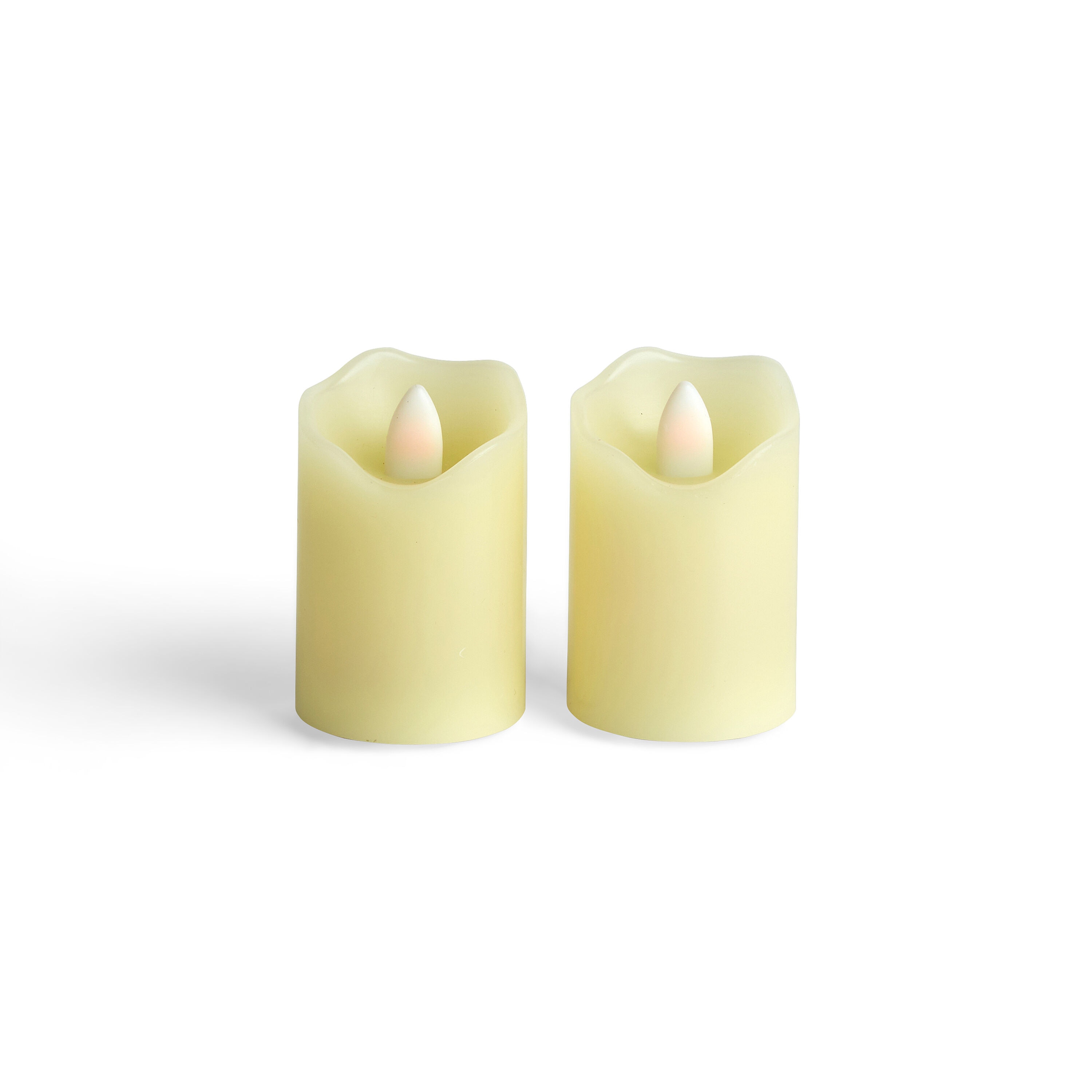 2 x 3 LED Ivory Wave Edge Pillar Candles 2pk by Hudson 43