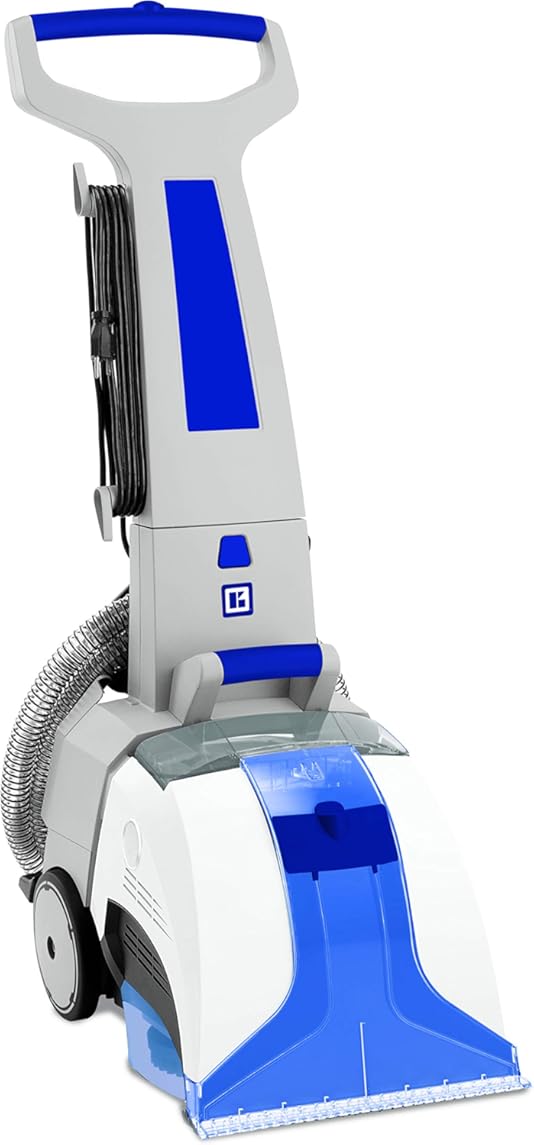 Koblenz Deep Cleaning Machine, Carpet and Hard Floor Extractor, Carpet Cleaner with Hose, Upholstery Accessory, and Brushes, White/Blue (CC-1210)
