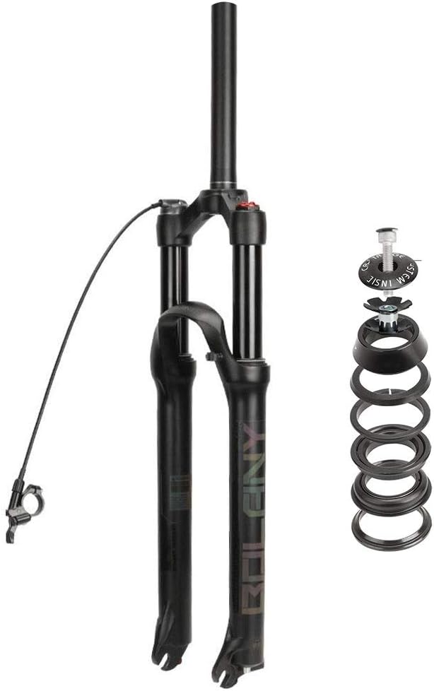 Mountain Bike Suspension Fork 26/27.5/29 Inch Magnesium Alloy Remote Lockout Front Fork Travel: 120mm - Black