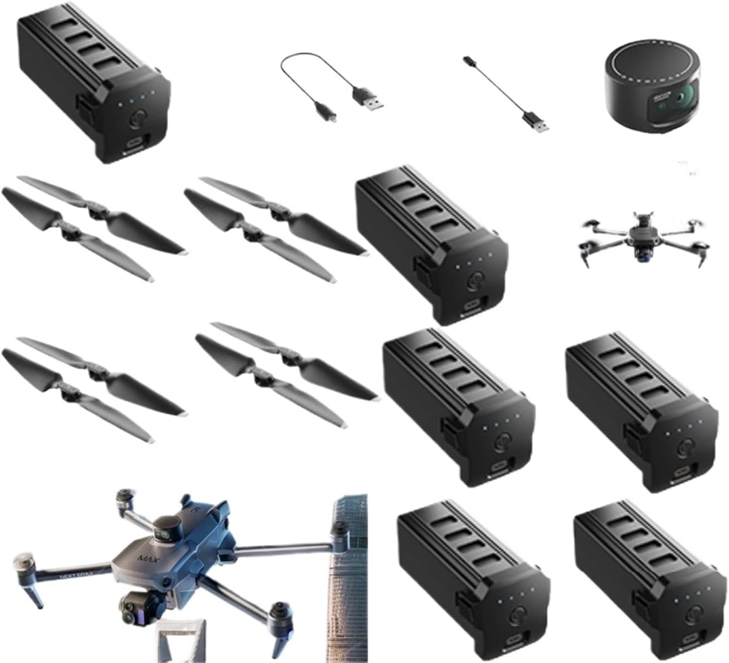 P7 MAX GPS Remote Control RC Drone Quadcopter Spare Parts Accessories 11.1V 4500Mah Battery Arm Propeller USB Obstacle Avoidance(3Battery)