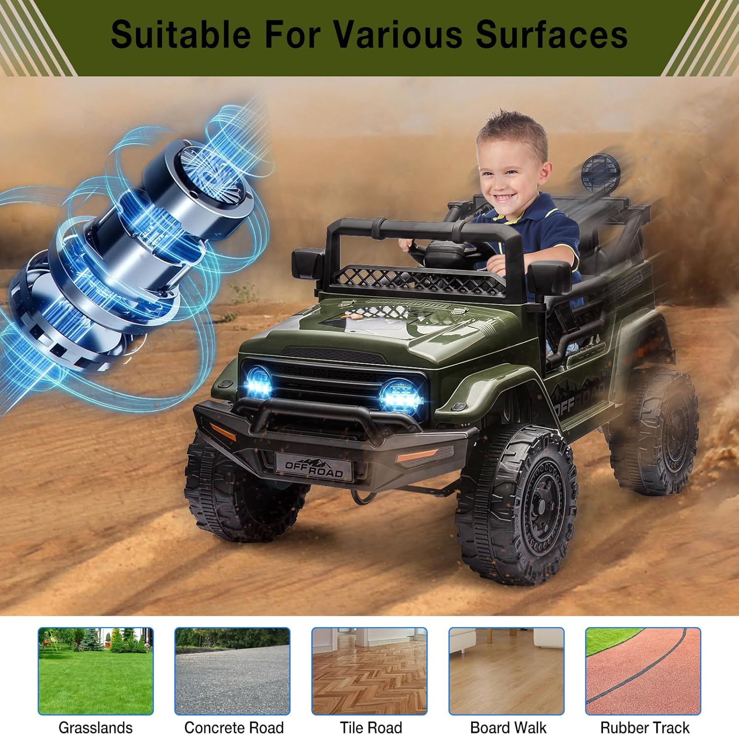 GARVE Electric Remote Control RC Car, 1:18 Scale Off-Road Toy Vehicle for Kids, Outdoor Grass & Sand Terrain Remote Control Car, Multiple Colors Available