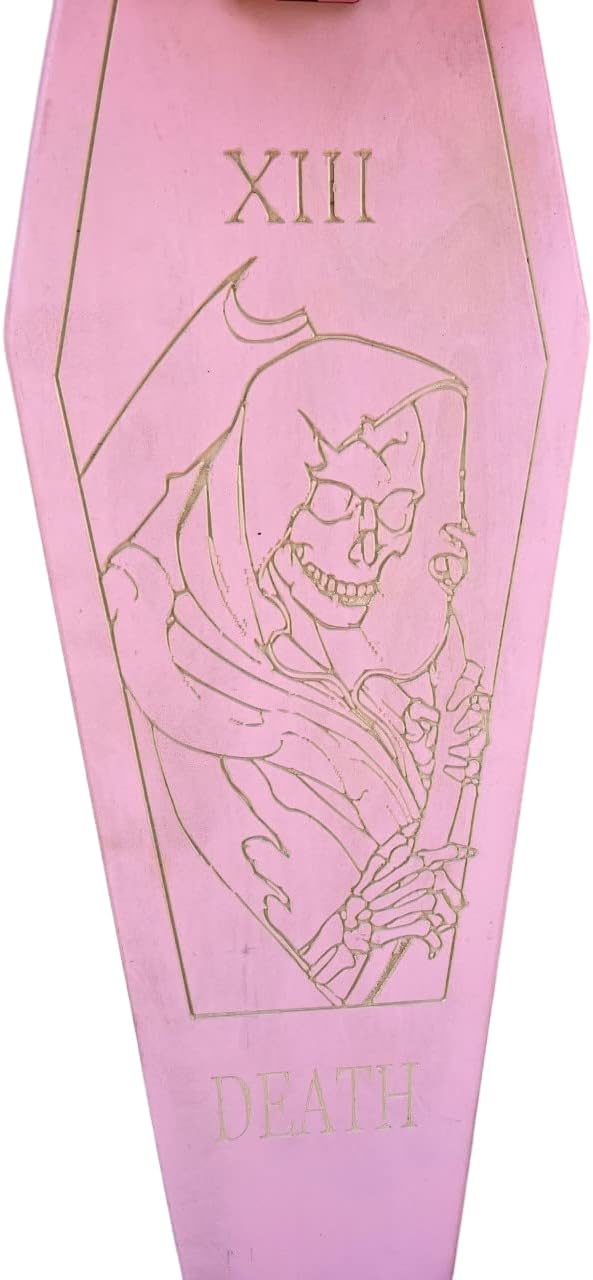 Coffin Pink Death Tarot Skateboard | Longboard | 42x12 | Coffin Croozer