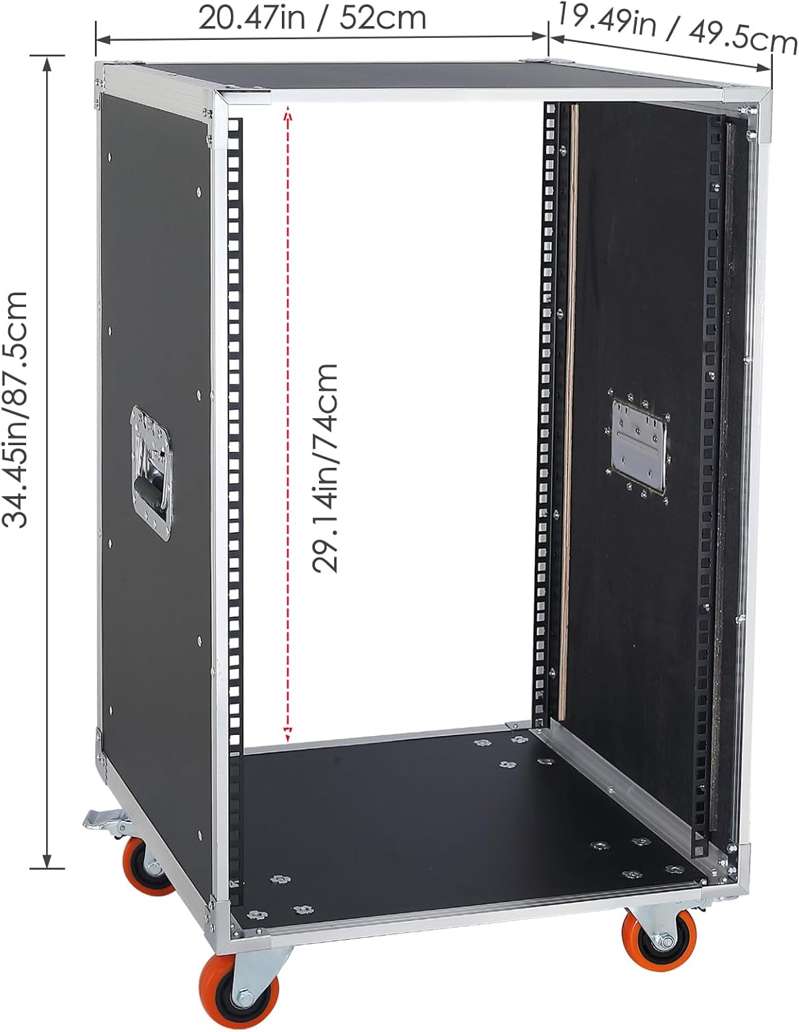 WikrOck AV Gear Rack 16U Home Audio & Video Stage Stereo Equipment Storage Cabinet Stand On Wheels - 16U 19in Server IT Network Data Devices Storage Rack Cabinet - SC01-16U