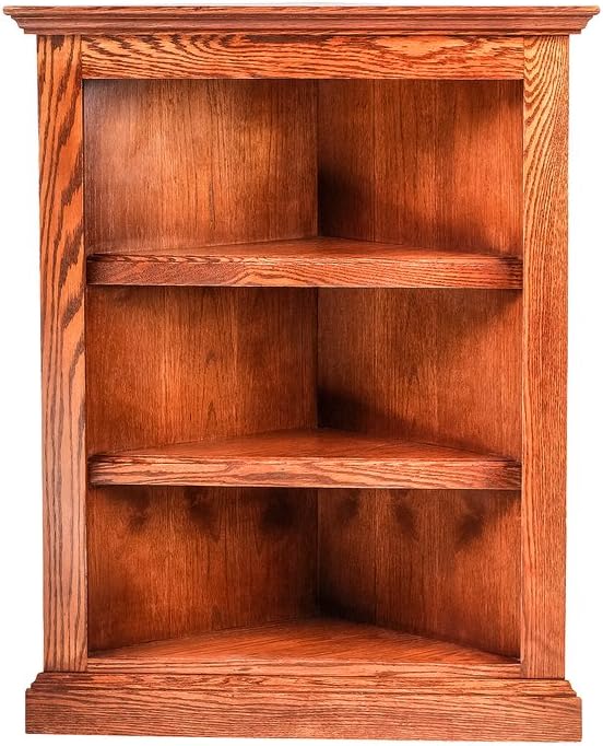 FOREST DESIGNS Traditional Corner Bookcase: 20 X 20 from Corner 36H Chestnut Oak