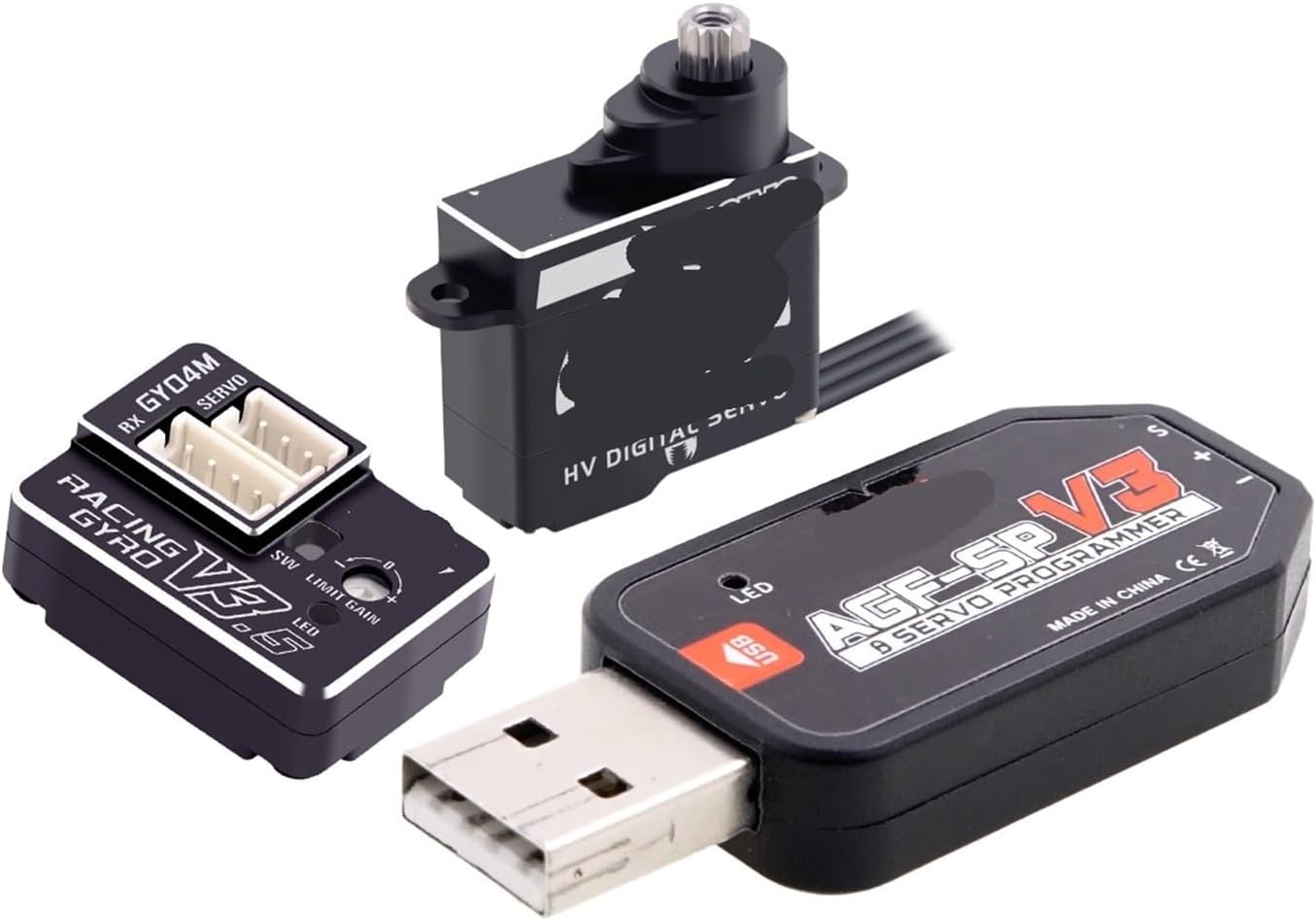 A06CLS V2 3.0KG 15T Programmable Coreless 7g Remote Control Servo Short Cable(Combo Set 3)