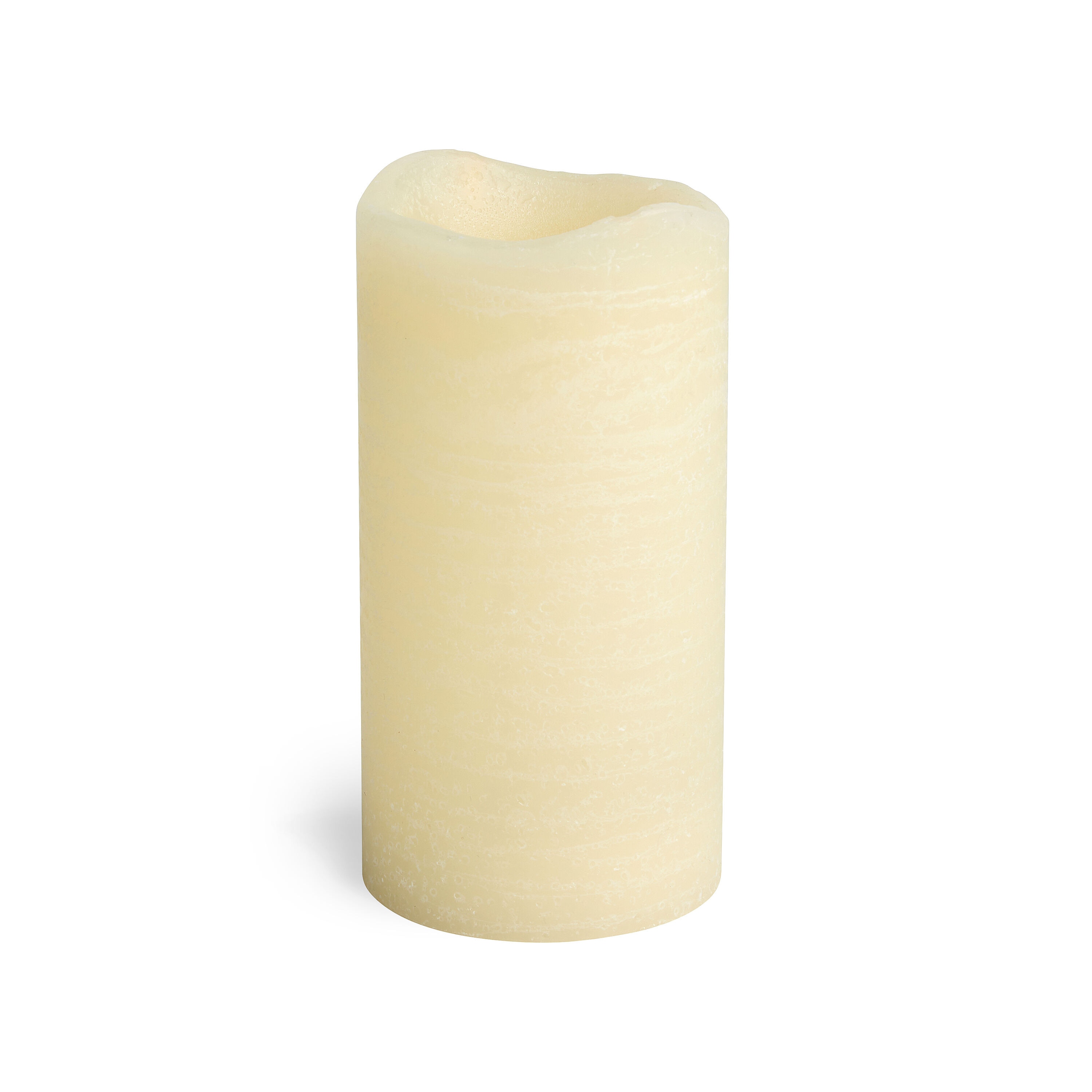 Flameless Vanilla Scented LED Rustic Pillar Candle 3''x6'' Cream