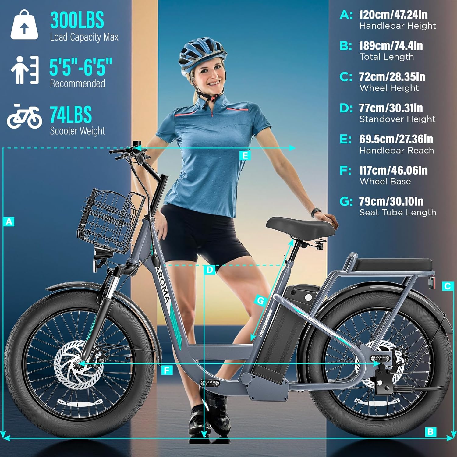 Caroma Peak 500W/800W/1200W Electric Scooter with Seat, 20