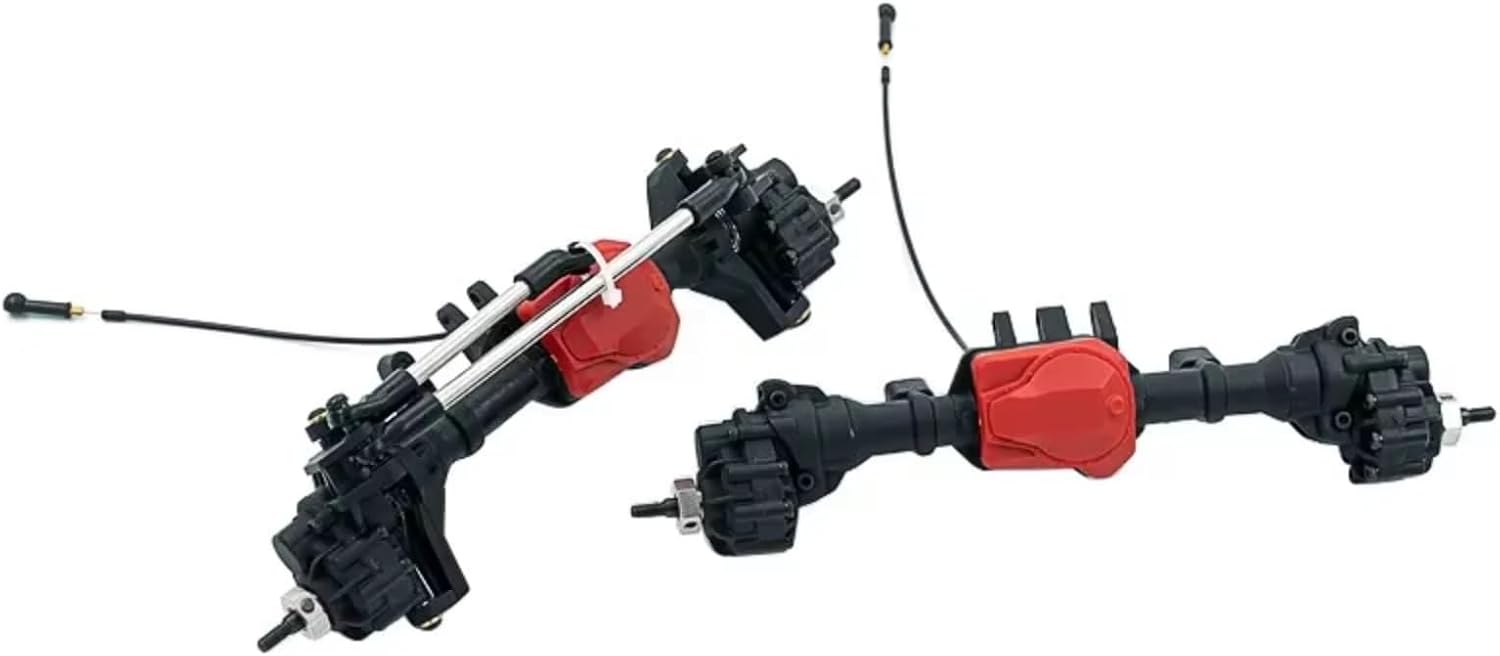 Rc Front Rear Axle for TRX-4 1/10 Rc Crawler Car Upgrade Parts Axle Drone Front Rear Axle Differential Portal Axle with T-Lock(Front and Rear Axles)