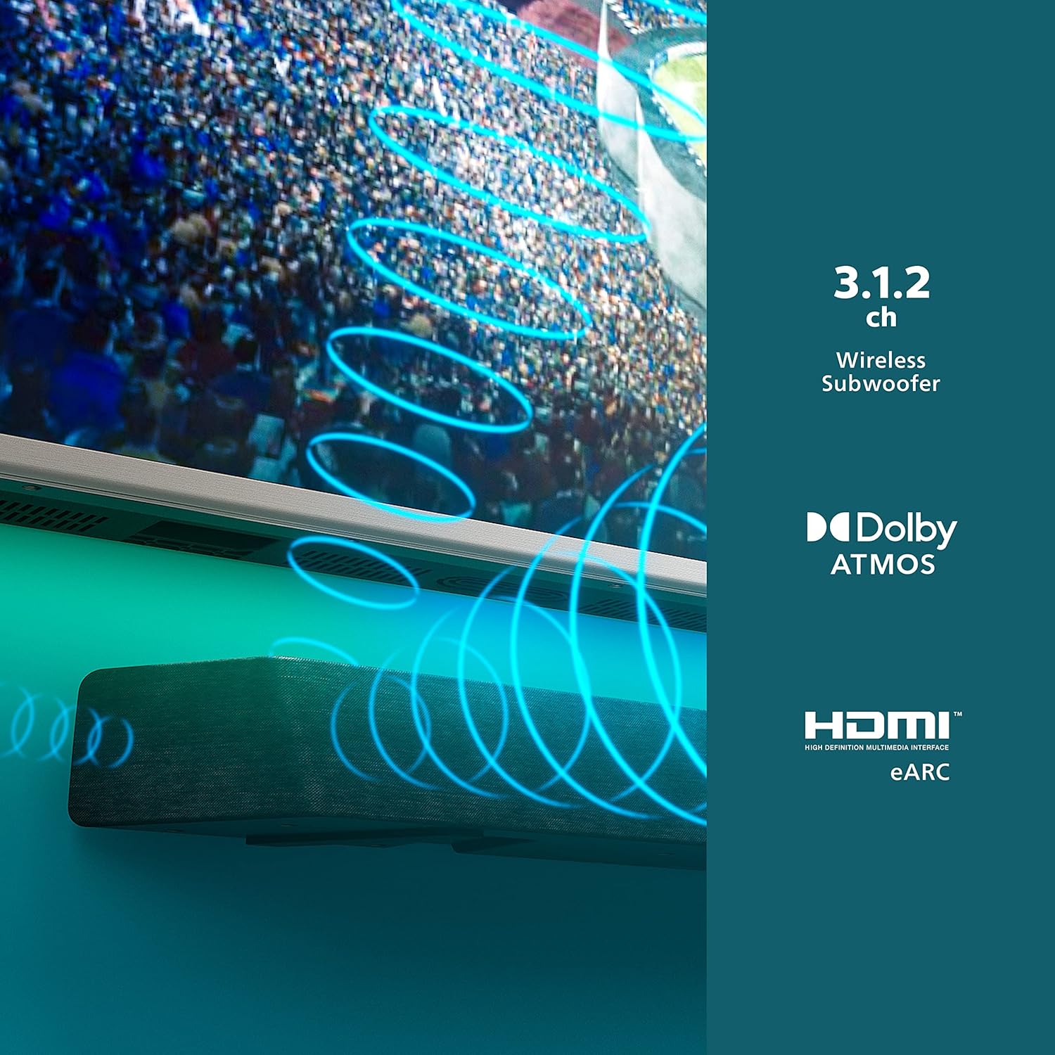 PHILIPS B8907 Soundbar 3.1.2 with Wireless Subwoofer