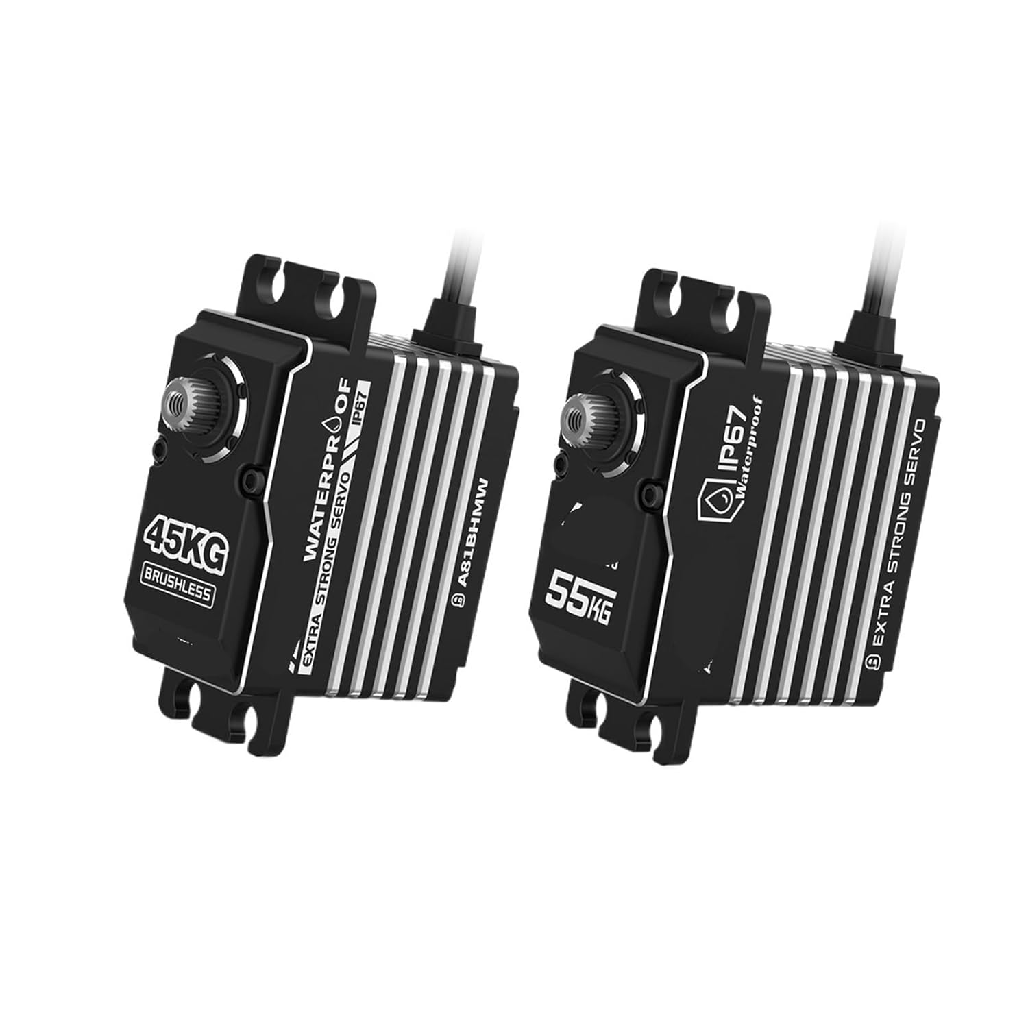 A86BH A81BH 55KG 45KG High Torque Waterproof Programmable Brushless Digital Remote Control Servo Suitable for 1/8(A86BHMW 55kg Set 1)