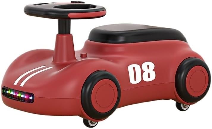 Wiggle Scooter Ride On Push Car for Toddlers Racer Sit to Stand Toy Kids Cars with Music Light & Under Seat Storage(Rojo)