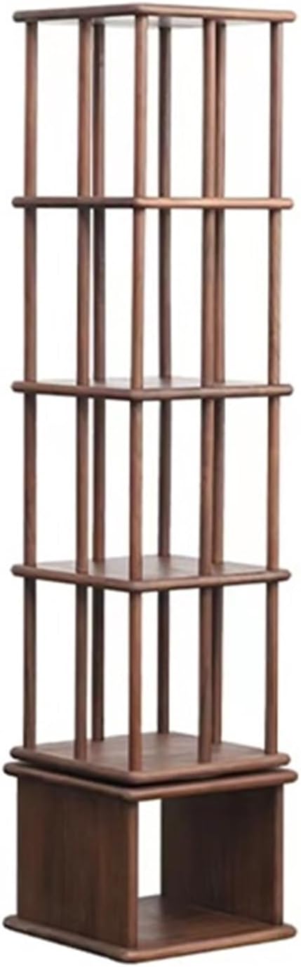 ZYYASHSV Rotating Bookshelf Black Walnut Bookshelf, Floor Shelf, Modern Simple Rotating Bookshelf, 360 Degree Bookcase Bookshelf Rotating Stackable ShelvesBookshelf