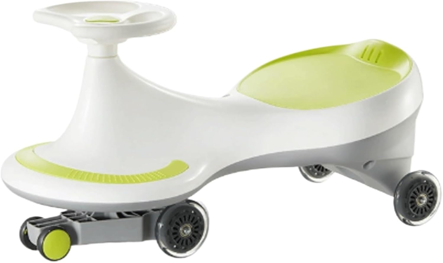 Wiggle cart Wiggle Car Wide Seat Pu Silent Wheel Swing Car Swing Ride On Toy Cars Uses for Ages 3 and Up(White)