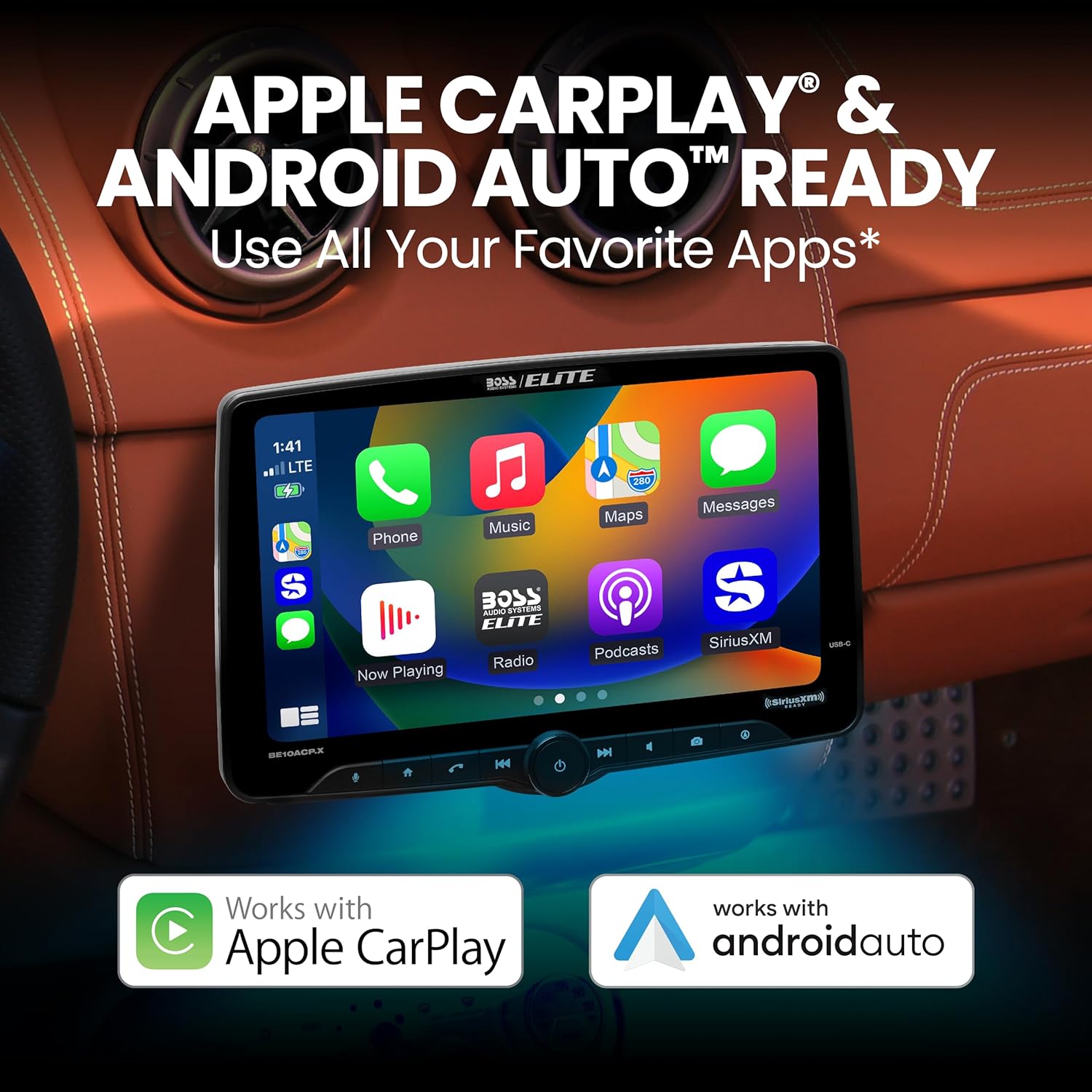 BOSS Audio Systems Elite Series BE10ACP.X Car Stereo - CarPlay Android Auto