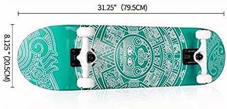 Four-Wheel Skateboard Road Professional Maple Skateboard Portable Adult Male and Female Double Twist Skateboard Suitable for Adults and Teenagers 31.5 inches