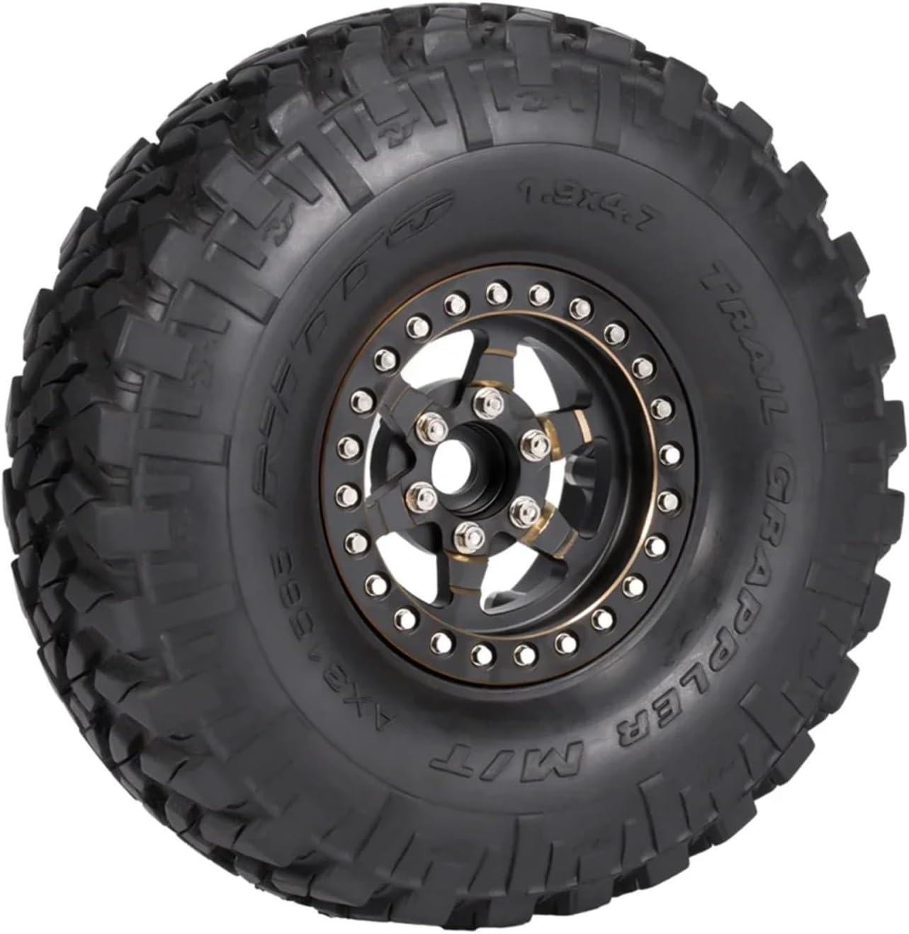 RC Upgrade Accessories for TRX4 for Capra for SCX10 D90 VS4-10 Gen8 CC01 1/10 1/8 Heavy Brass 6 Spokes 1.9'' Wheels Rim with Scale Beadlock Hardware RC Crawler