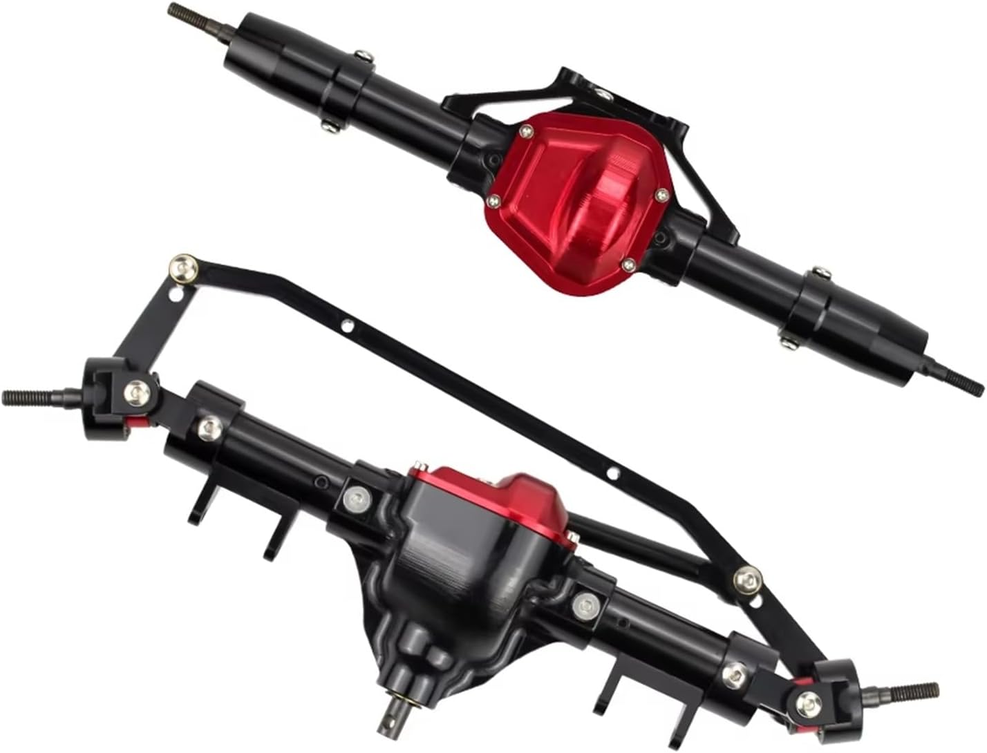 RC Spare Part Compatible with Axial for SCX10 1/10 RC Crawler Car Upgrade Parts CNC Metal RC Car Front Rear Axle Accessories(Rear and Front)