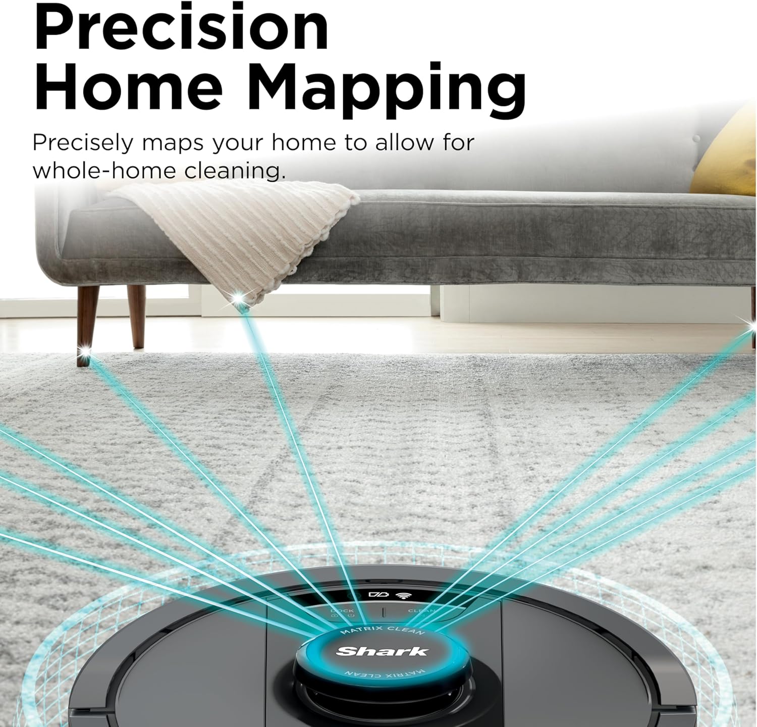 Shark R-RV2400WS Matrix No Spots Missed, Bagless 30-Day Capacity, Precision Home Mapping Self-Empty Robot Vacuum & Mop - Certified Refurbished