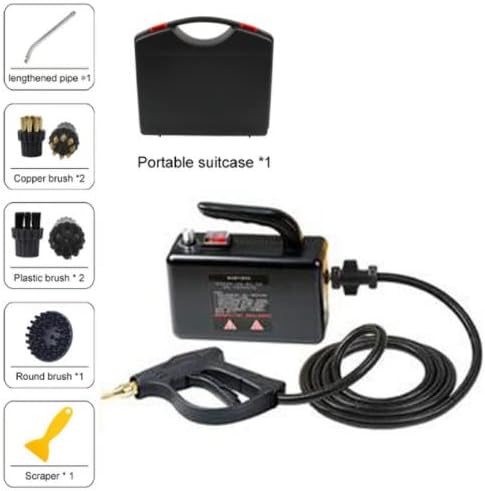 Pressure Steam Cleaner,2600W High Pressure Steam Cleaner with Nozzle,Home Tankless Grout Tile Car Detail Kitchen Bathroom (Black,Yellow),Black-220V