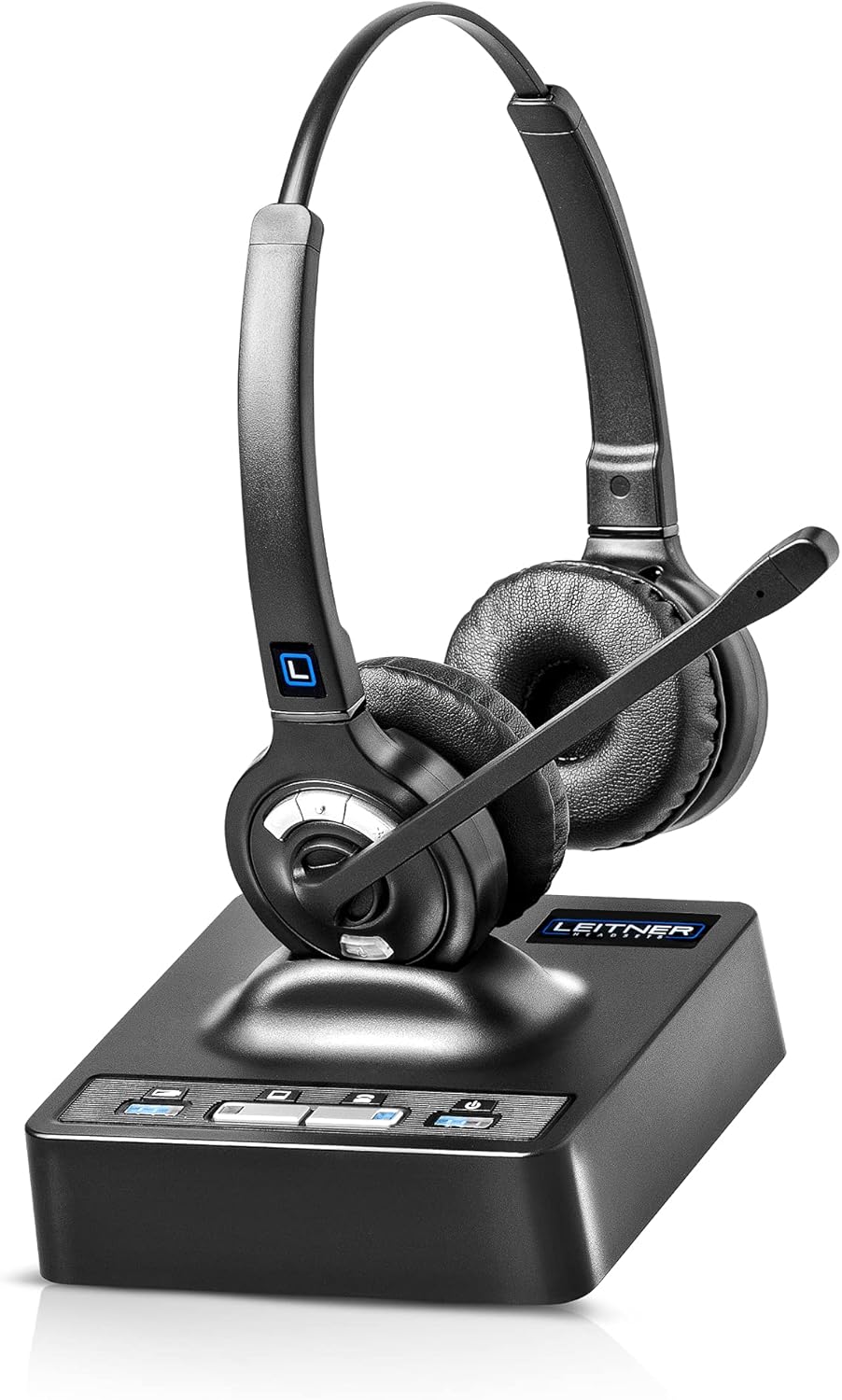 Leitner LH275 – Wireless Office Headset with Microphone for Telephone and Computer – Works with Avaya, Yealink, Cisco, VoIP and 99% of Desk Phones and PC’s (USB and Phone Jack)