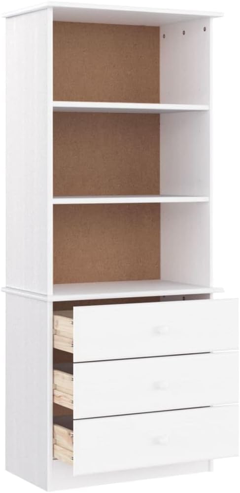 YAFF Bookcase with Drawers ALTA White 23.6