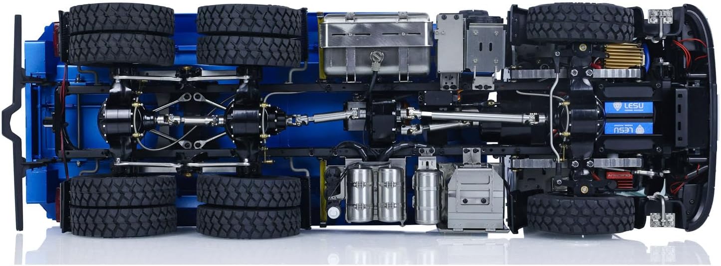 6X6 LESU Metal 1/14 Hydraulic RC Dumper Truck RTR Radio Control Tipper Car Model Two-Speed Transmission Differential Lock Hobby Grade Model