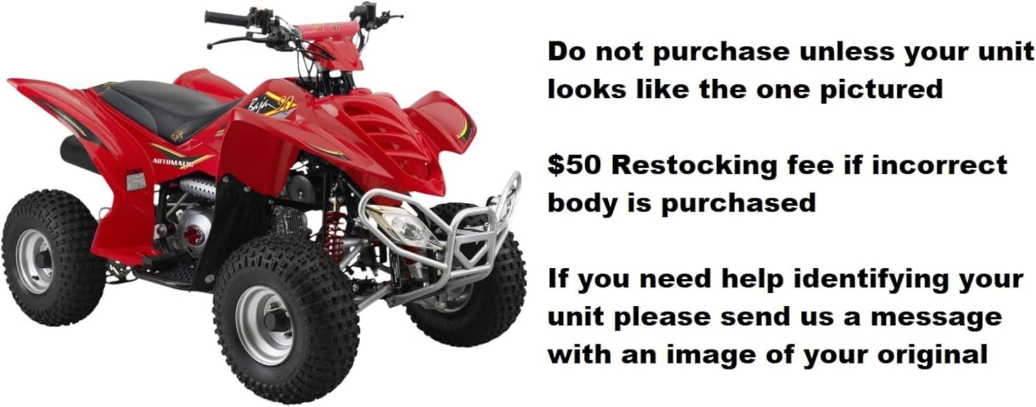 RedCap ATV Quad Body Plastic fender 110 125cc RedCat VX 150cc Baja 90 Roketa Yamoto 250cc (Black)