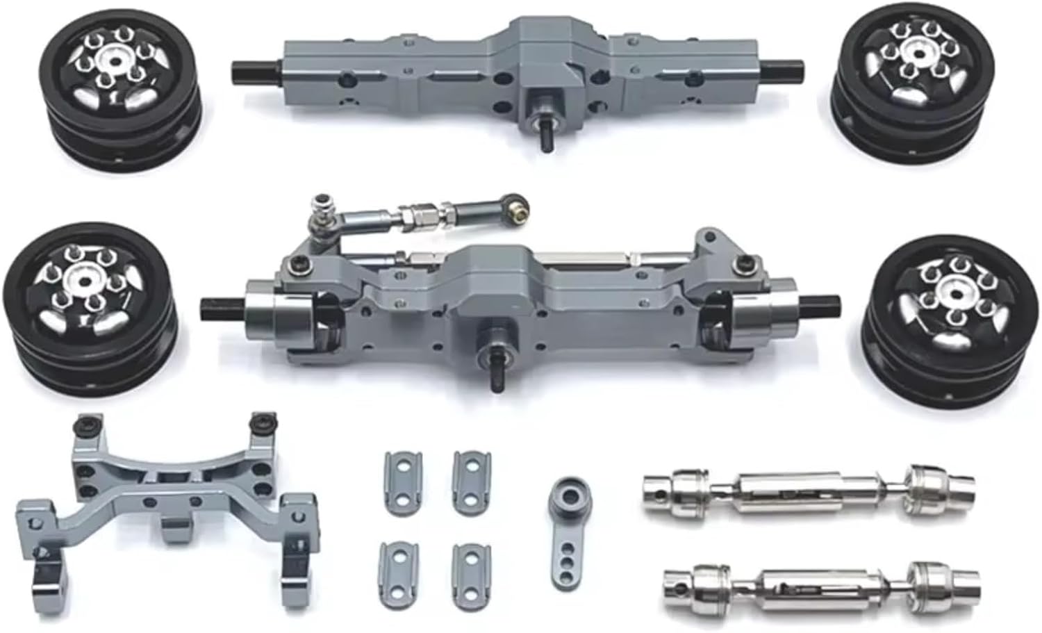 Models Upgrades Parts For WPL C74 1/10 Metal Axle Servo For Seat Wheel Hub Drive Shaft RC Car Upgrade Parts(Dark Grey)