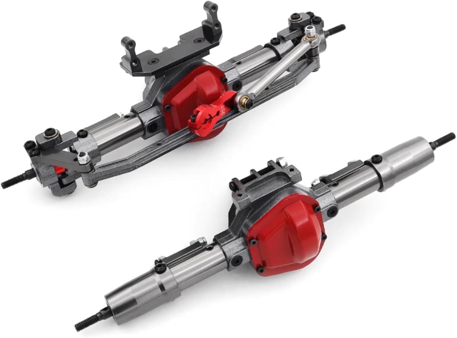 RC Axle Spare Parts For Axial For SCX10 1/10 Front And Rear Axles Remote Control Car Metal CNC Track Type Servo Adapter Update Accessories RC(1set)