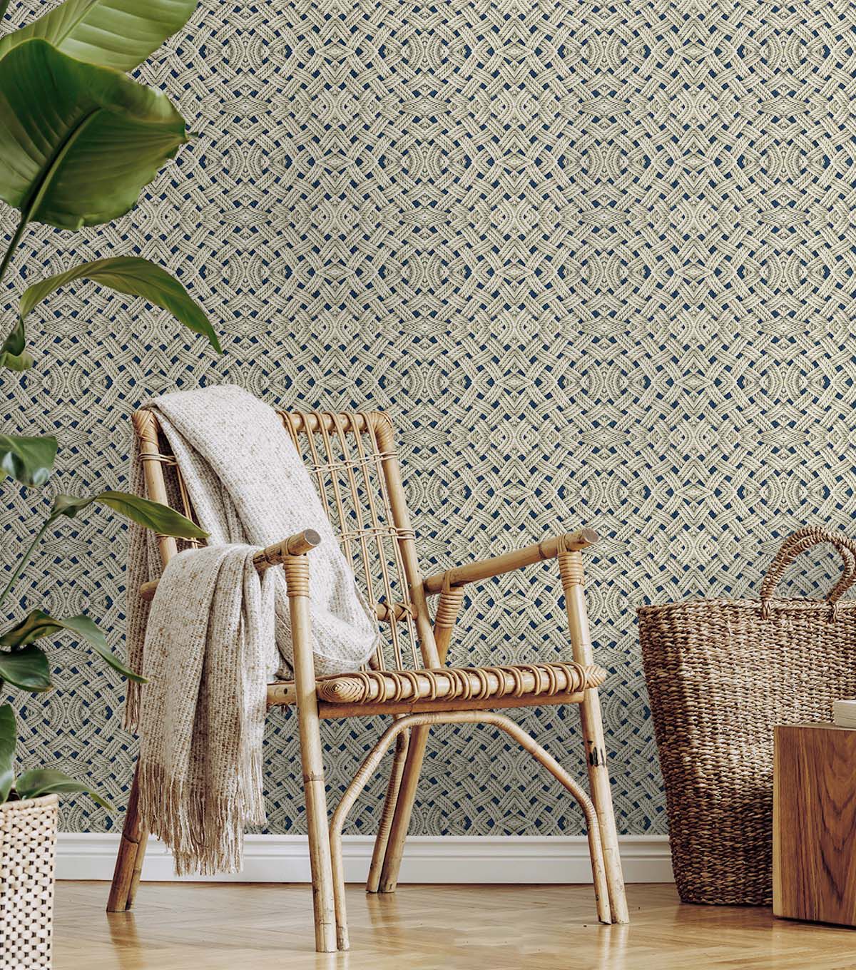 Tommy Bahama 20.5' x 18' Blue Offshore Sailor Peel & Stick Wallpaper