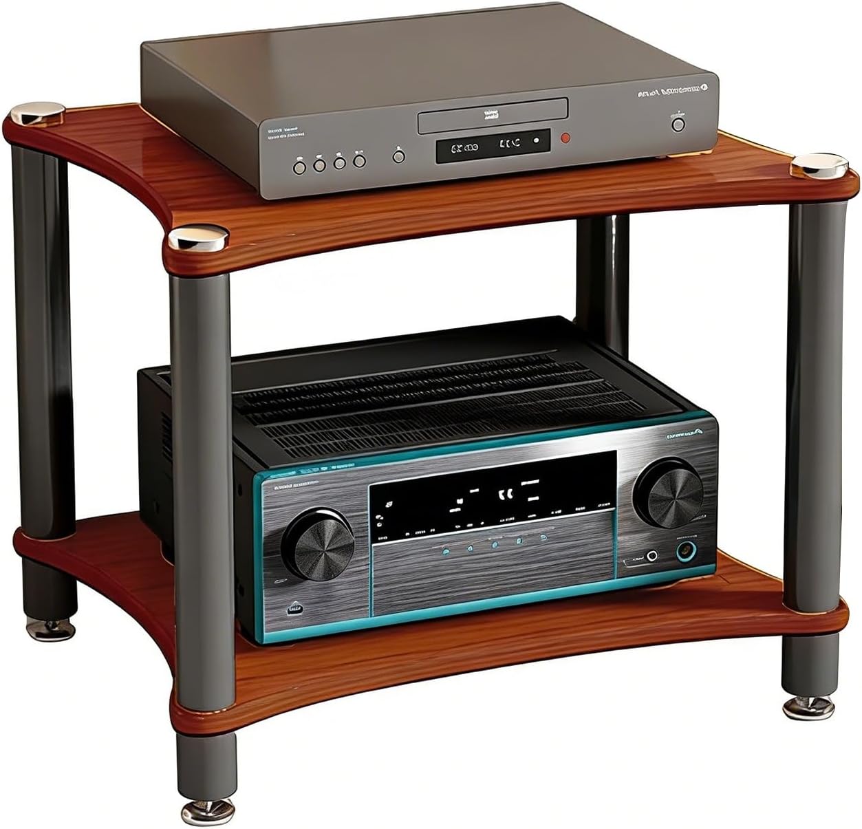 Pubstbos Audio Cabinet Conference Room Equipment Cabinet Professional Amplifier Rack Tube Amplifier For Stereo Components Home Theater DVD Recording Studio Living Room(60 * 48 * 30cm(2Tier))